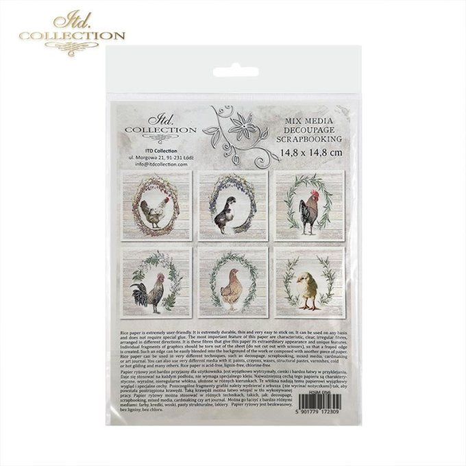 Papier de Riz Famille Poule x 6 RSM056