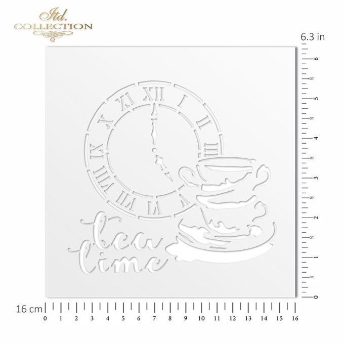 Pochoir Tea Time Horloge ST0049 B