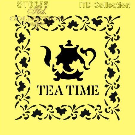 Pochoir Tea Time Théière ST0065 B 