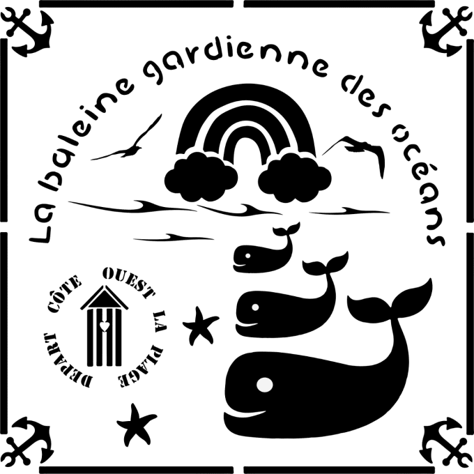 Pochoir Trio de Baleines