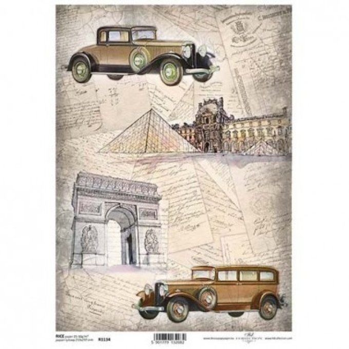 Papier de Riz Voitures de Collection Paris R1134