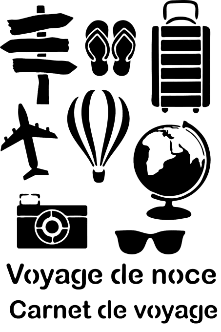 Pochoir Voyage - Collection Atelier Gris Céleste