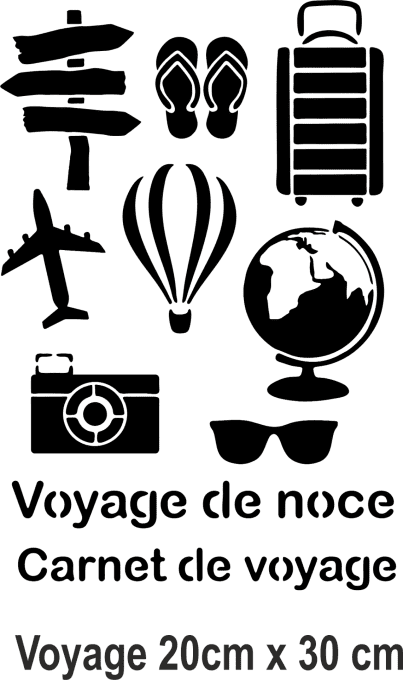 Pochoir Voyage - Collection Atelier Gris Céleste