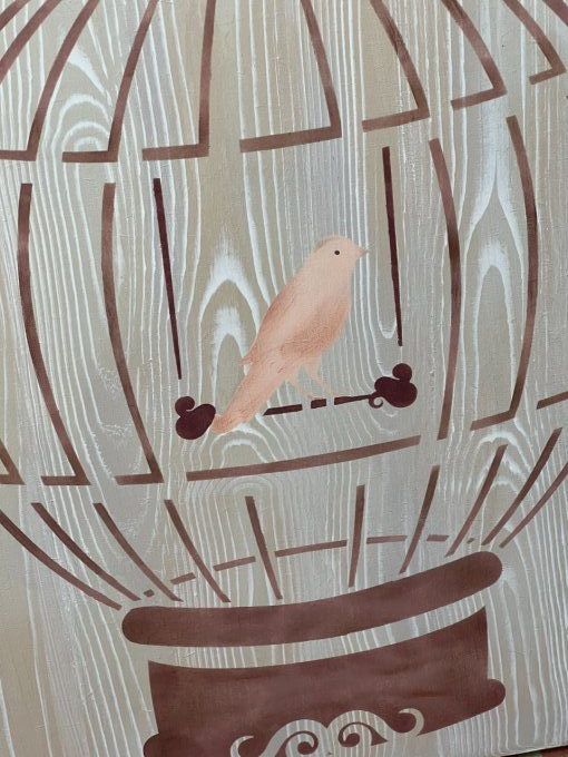 Pochoir Cage à oiseaux