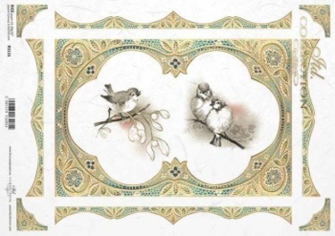 Papier de Riz Oiseaux encadrés R1131
