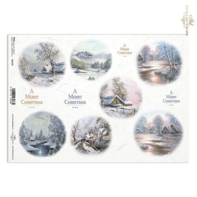 Papier de Riz Vues hivernales R1273