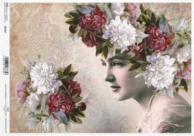 Papier de Riz Fleurs de Pivoine R1367
