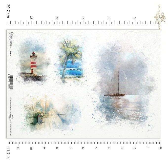 Papier de Riz Voiliers R1609