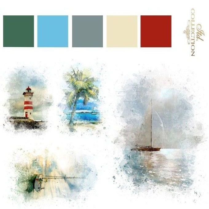 Papier de Riz Voiliers R1609