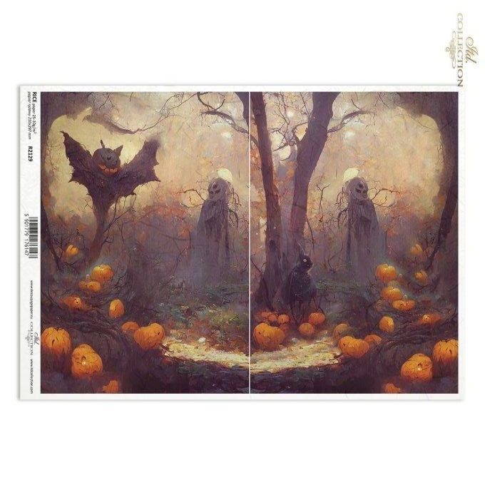 Papier de Riz Forêt sombre R2129