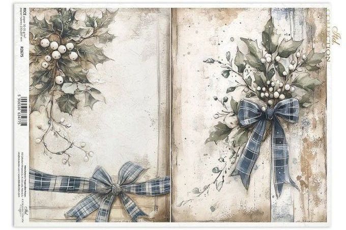 Papier de Riz Gui ruban bleu R2675