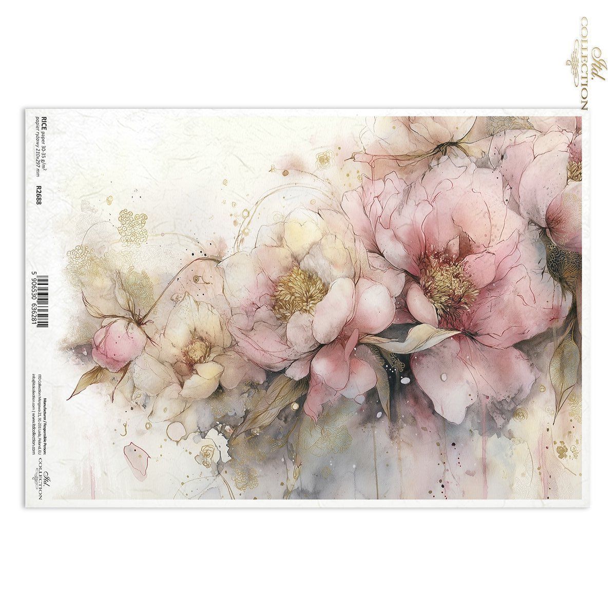 Papier de Riz Jardin des Muses Pivoine R2688