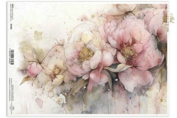 Papier de Riz Jardin des Muses Pivoine R2688