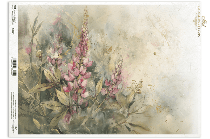 Papier de Riz Jardin des Muses Rose R2694