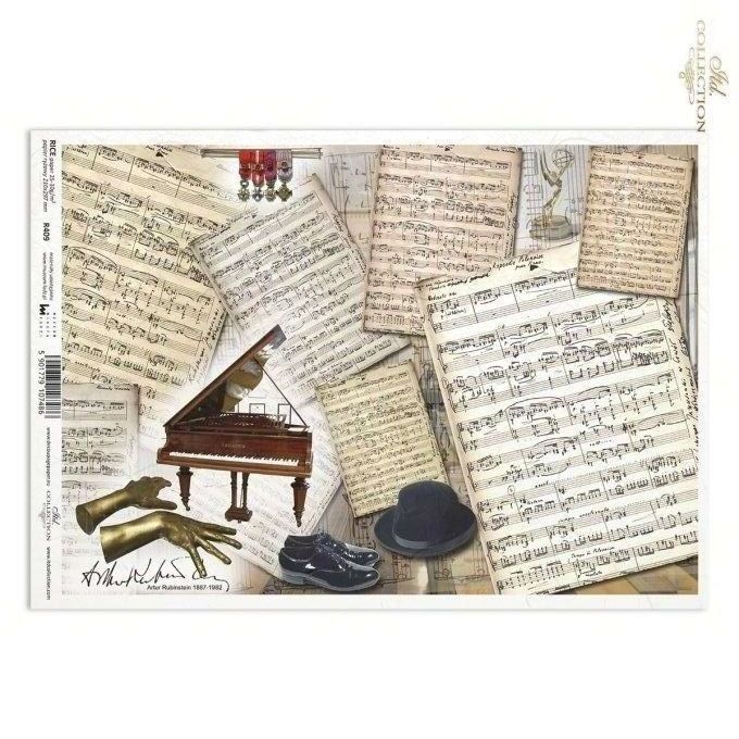 Papier de Riz Partitions au piano Arthur Rubinstein R0409
